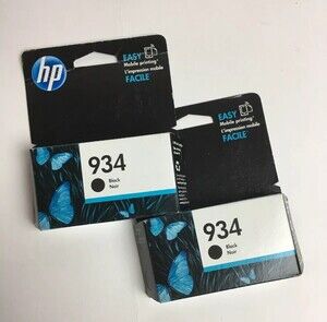 2x Genuine HP 934 Black Ink Cartridge C2P19AN - New in Box - Exp 05/2016 SEALED